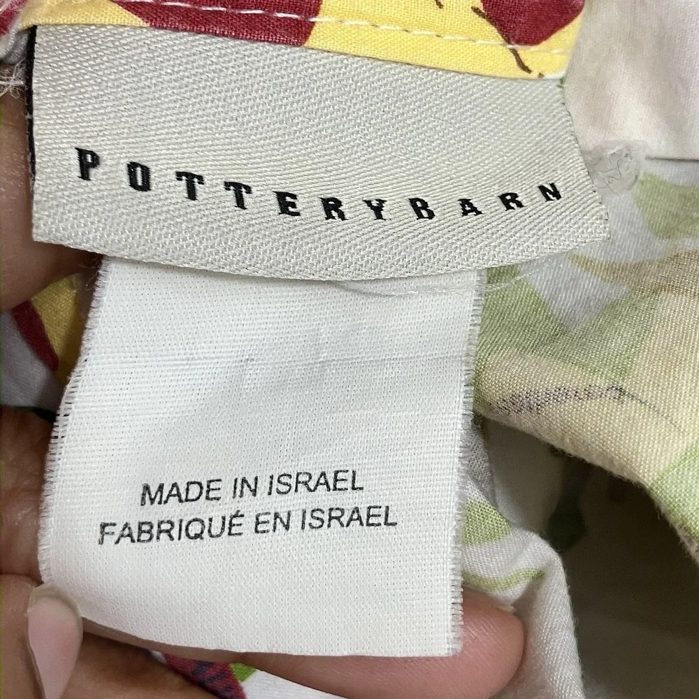 Pottery Barn Twin Duvet Cover Floral Garden Multicolor Cotton Made in Israel